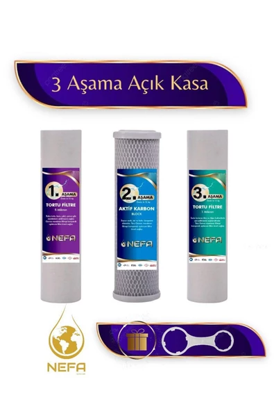 Nefa Açık Kasa Su Arıtma ve İhlas Aura Cebilion -Compact Model- Uyumlu 3'LÜ Filtre Seti ürün görseli 1
