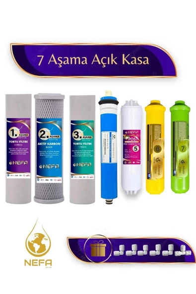 Nefa Açık Kasa Su Arıtma Ve Ihlas Aura Cebilion -compact Model- Uyumlu 7'li Filtre Seti ürün görseli 1