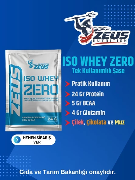 Zeus Nutrıtıon Iso Whey Zero Protein Tozu 33g-100 Adet Kurabiye ürün görseli 1