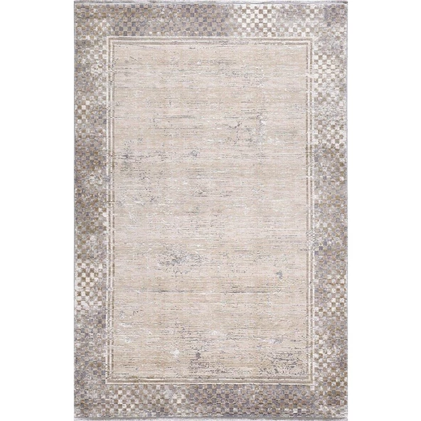 ARTEMİS HALI COUTURE 00866A GRİ GOLD ÇERÇEVELİ ESKİTME IPEK HALI 160X230 ÖLÇÜ ürün görseli 1