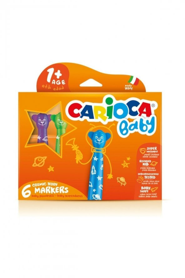 Carioca Keçeli Boya Kalemi Teddy Jumbo Bebek 6 LI 42815 ürün görseli 1