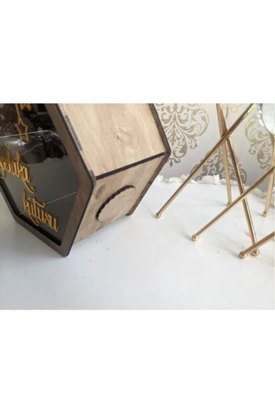 SLY-Ahşap Pleksili Halatlı Sadaka Kutusu Kumbara Tipbox Tip Box - Resim 3