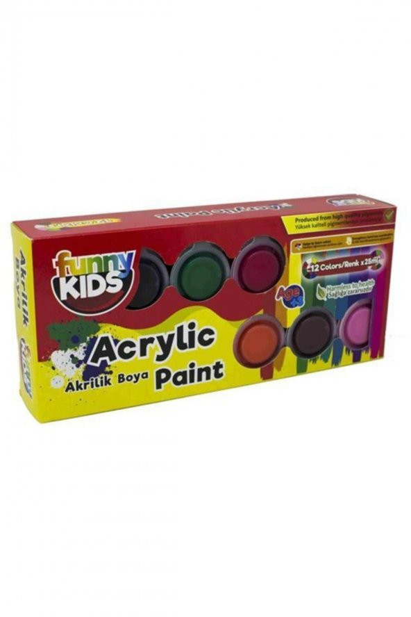 Funny Kids Akrilik Boya 12 Renk 25 ML 1550 ürün görseli 1