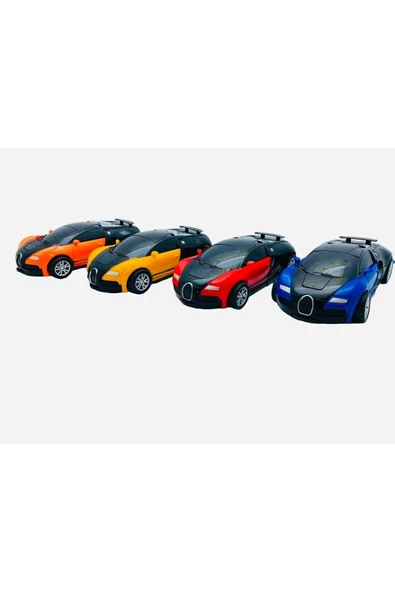 Robota Dönüşen Bugatti Araba 4lü Set - Resim 2