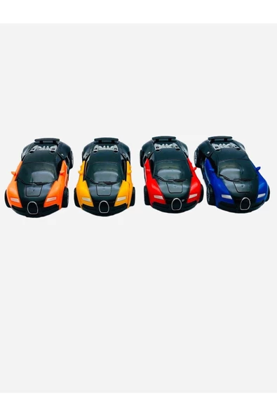 Robota Dönüşen Bugatti Araba 4lü Set - Resim 3