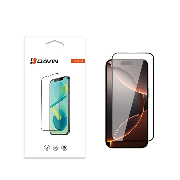 Apple iPhone 16 Pro Uyumlu Davin 5D Cam Ekran Koruyucu ürün görseli 1