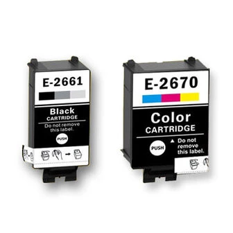Epson Workforce WF-100W T266-T267 E2661 / E2670 2'li Siyah ve Renkli Muadil Kartuş Seti 250 Sayfa ürün görseli 1