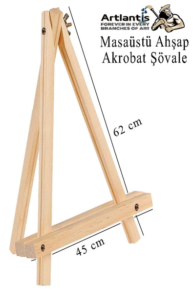 Akrobat Şövale Masaüstü 1 Adet Büyük Boy Katlanabilir Tuval Şövalesi Akrobat Masa Üstü Sövale Ressam Sehbası ürün görseli 1