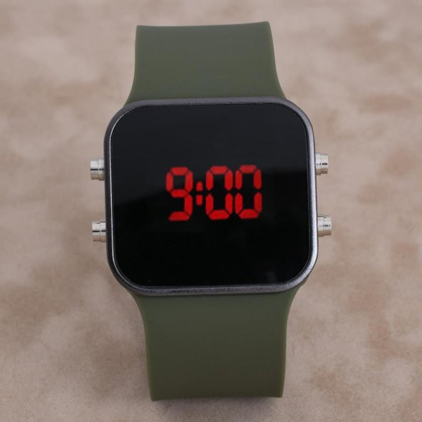 SaaTTino Watch Siyah Kasa Haki Yeşil Kordon Dijital Ekran Unisex Kol Saat ST-303895 ürün görseli 1