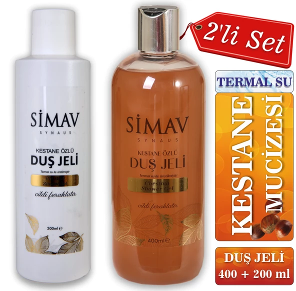 Simav Synaus Kestane Özlü ve Termal Sulu Duş Jeli 2'li Set 400ML + 200ML ürün görseli 1