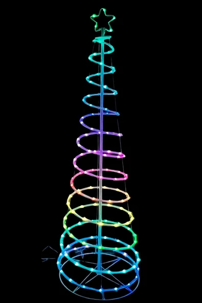 MAGICLEDCORNER Smart Rgb Led Işıklı Spiral Çamağacı Çerçeve 120cm 32 Animasyon ürün görseli 1
