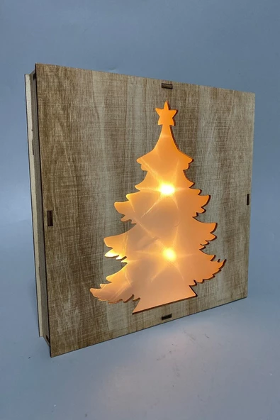 MAGICLEDCORNER Ahşap Çam Ağacı Desenli Pano - Resim 2