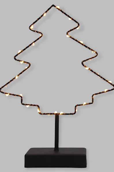 MAGICLEDCORNER Siyah Metal Çam Ağacı Ledli Dekor ürün görseli 1