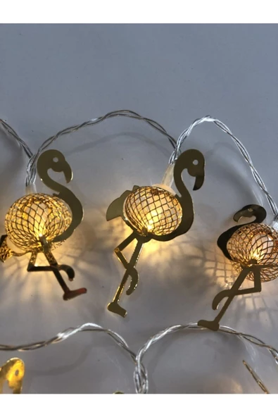 MAGICLEDCORNER Gold Flamingo Işık Zinciri ürün görseli 1