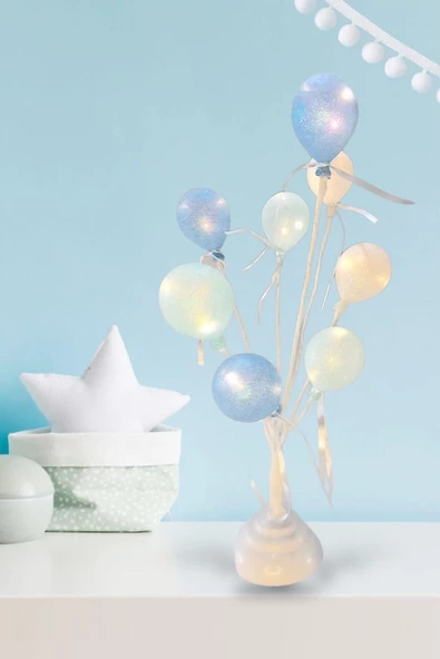 MAGICLEDCORNER Led Işıklı Pille Çalışan Balon Ağacı Masa ve Gece Lambası ürün görseli 1