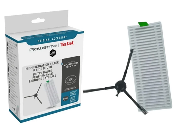Tefal RG 8577 X-Plorer Robot Süpürge ile Uyumlu Yan Fırça ve Filtre Seti ürün görseli 1