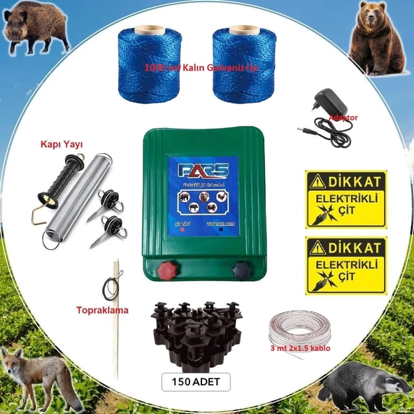 Elektrikli Sensörlü Ayı,Domuz Yaban Kovar Seti Demir Direk İzolatörlü ürün görseli 1