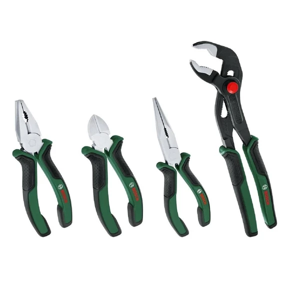 Bosch El Aleti Seti (Boru Anahtarı 250-Yan Keski 160-Pense 180-Kargaburun 180) 4 Parça - 1600A02W7K ürün görseli 1