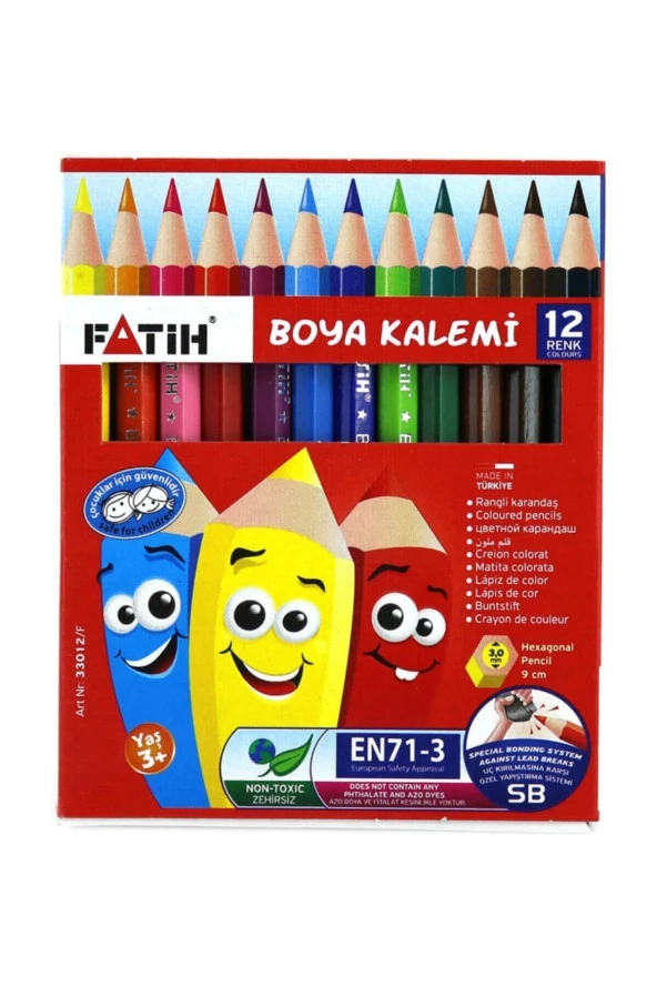 Fatih Kuru Boya Yarım Boy 12 Renk (24 Lü Paket) ürün görseli 1