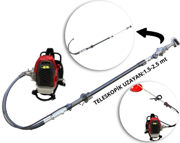 Baseh Teleskopik Şanzımanlı Garden Pro 520D Motorlu Zeytin Hasat Makinası ürün görseli 1