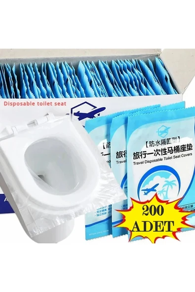 200 Adet Tek Kullanımlık Klozet Örtüsü Klozet Poşeti Klozet Kapak Örtüsü Dispenseri ürün görseli 1
