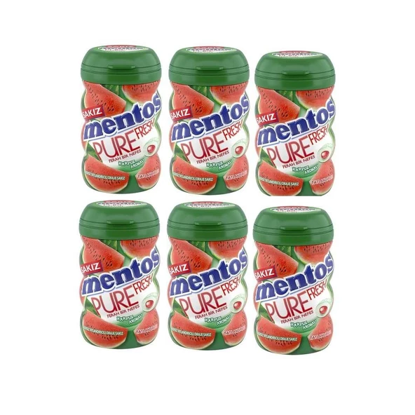 Mentos Fresh Pure Şekersiz Tatlandırıcılı Sakız 6 Adet x 90 g - Karpuz Aromalı ürün görseli 1