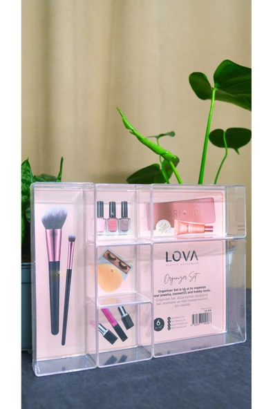 Makyaj Düzenleyici Organizer 6 lı Set LOVA 6 Parça Gelmektedir ürün görseli 1