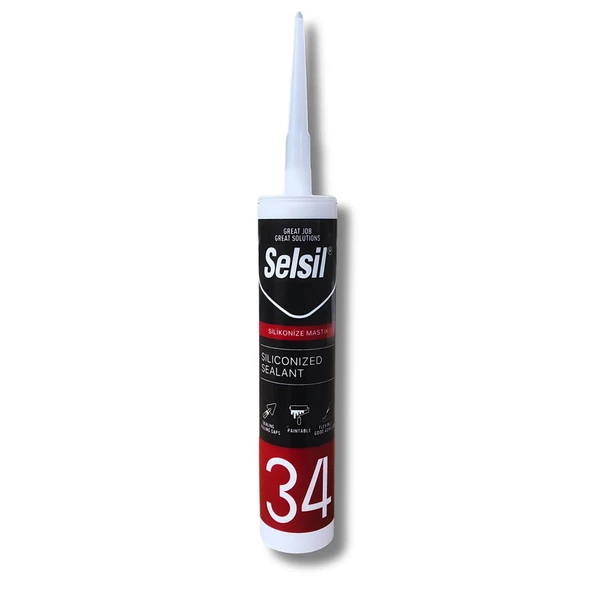 Selsil Silikonize Mastik Beyaz 450gr ürün görseli 1