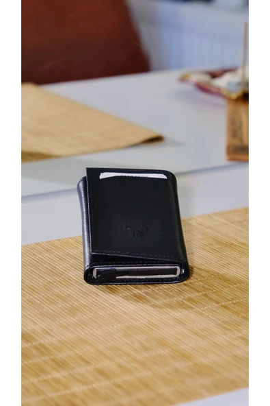 Mekanizmalı Gerçek Deri Erkek Cüzdan - RFID Korumalı Kartlık, Slim ve Şık Tasarım HAKİKİ DERİ ürün görseli 1