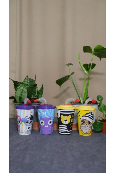 Cute Pipetli Bardak 400 ml Anti Bakteriyel ürün görseli 1