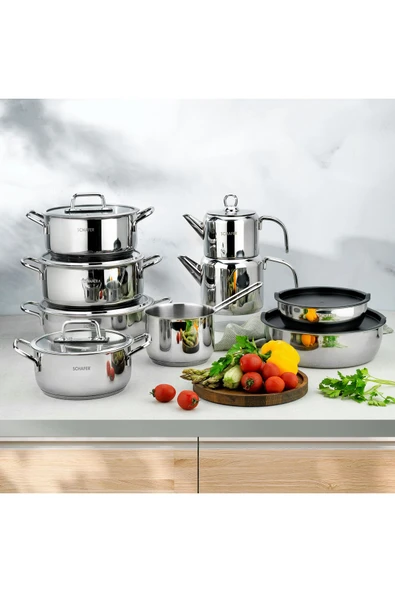 Schafer Grande Mia Çelik Çeyiz Seti 16 Parça-Inox ürün görseli 1