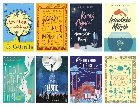 Timaş Gençlik Romanları 8 Kitap Set (İçimdeki Müzik + Kiraz Ağacı ile Aramızdaki Mesafe + Limon Kütüphanesi + Düşler Atlası + Ayasofya'da Bir Gece + Liste + Yeşil Adanın Çocukları + Göğü Yere İndireli ürün görseli 1