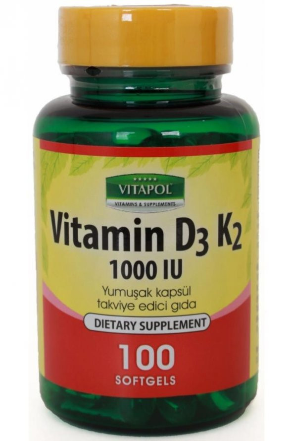 Vitapol Vitamin D3 Vitamin K2 100 Softgel D Vitamini K Vitamini Skt Şubat 2024 Ücretsiz Kargo ürün görseli 1