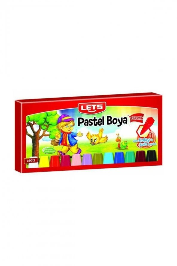 Lets Pastel Boya Karton Kutu Köşeli 12 Renk L-6120 ürün görseli 1