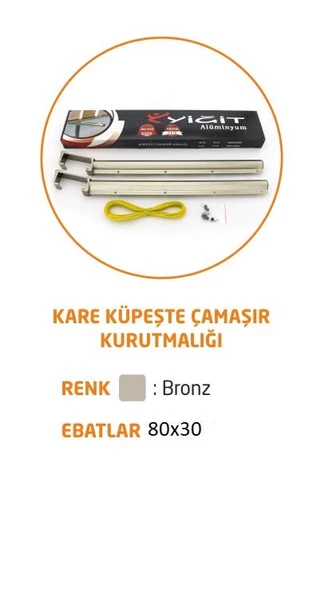 Kare Küpeşte Alüminyum Balkon Çamaşır Kurutmalık 80x30 mm ürün görseli 1