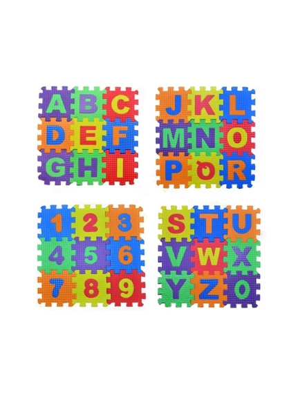 Eva Puzzle Harf ve  Sayılar  Oyun  36 parça puzzle  9cm x 9cm ürün görseli 1