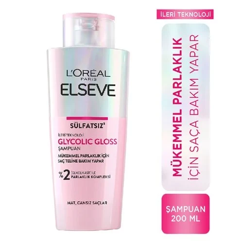 Elseve Glycolic Gloss Mükemmel Parlaklık için Bakım Yapan Şampuan 200ml ürün görseli 1