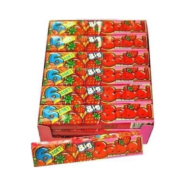 Big Babol Şekerli Sakız Çilek Aromalı 18 Adet x 27 g ürün görseli 1