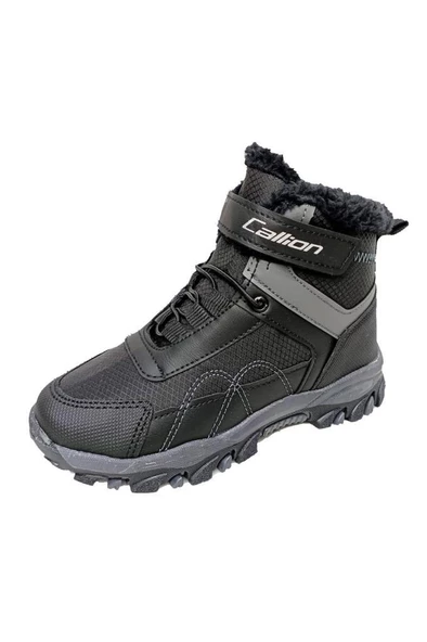 Callion 06F Deri Çocuk Sneakers Bot Siyah Füme ürün görseli 1