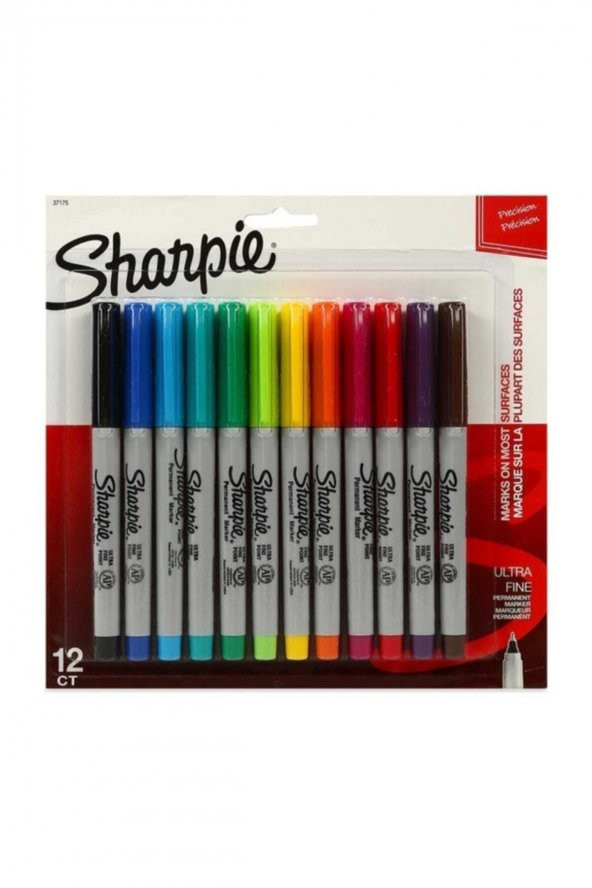Sharpie Markör Permanent Ultra Fine Karışık Renk 12 Lİ SH-2065408 ürün görseli 1