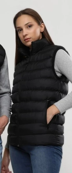 Lacheln Unisex Su Geçirmez Konfor Modeli Iç Cepli Fermuarlı Sıcak Tutan Kolsuz Bodywarmer Şişme Yelek ürün görseli 1