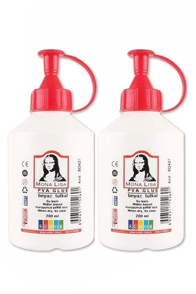 Beyaz Tutkal 250 gr 2 Adet Beyaz Mobilya Tutkalı 200 ml Ahşap Tutkalı Su Bazlı Çok Amaçlı Beyaz Tutkal ürün görseli 1