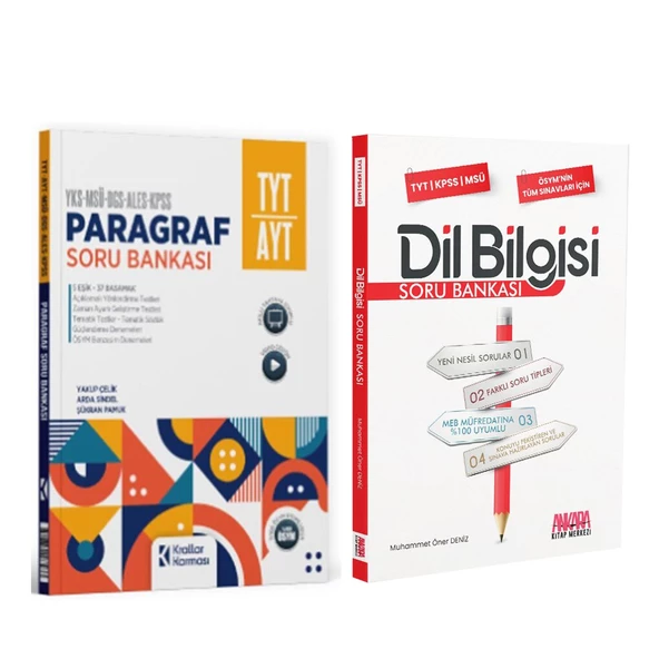Krallar TYT AYT Paragraf ve AKM Dil Bilgisi Soru Bankası Seti 2 Kitap ürün görseli 1