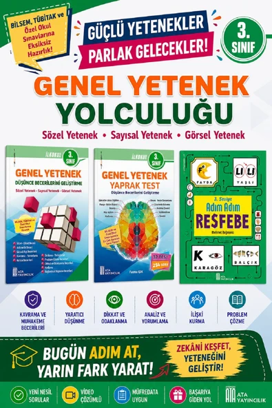 Ata 3.Sınıf Bilsem ve Özel Okullar Sınavlarına Hazırlık Kitabı ürün görseli 1