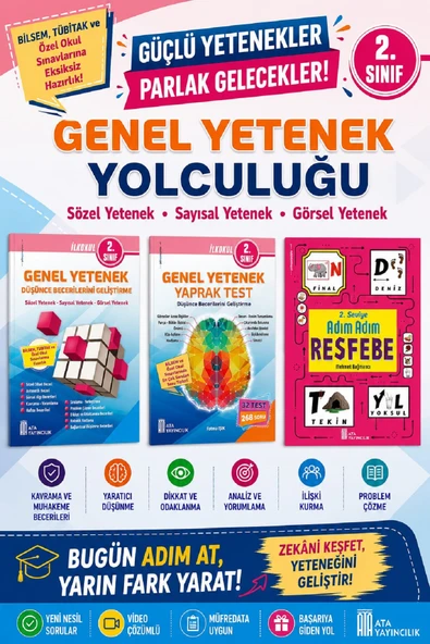 Ata 2.Sınıf Bilsem ve Özel Okullar Sınavlarına Hazırlık Kitabı ürün görseli 1