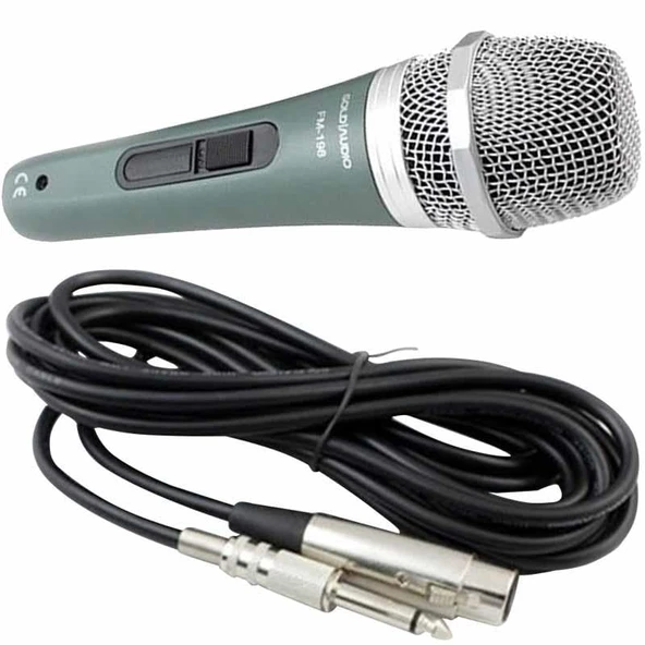 Ayt Gold Audio FM-198 Kablolu El Mikrofon 6.3 mm Jack Girişli 5 Metre Kablolu Mikrofon ürün görseli 1