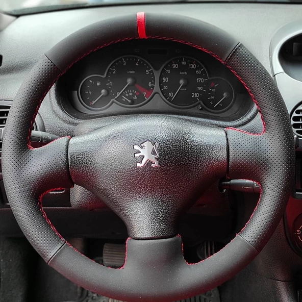Peugeot 206 (1999-2003) Araca Özel Direksiyon Kılıfı (NOKTA NUBUK YÜZÜKLÜ) ürün görseli 1