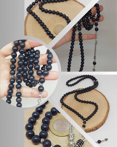 Shungite (Şungit) Taşı 99luk Tesbih 8mm (23180) ürün görseli 1