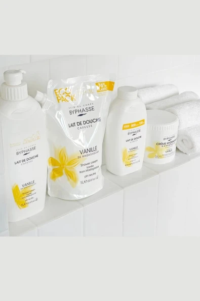 BYPHASSE Caresse Vanilya Çiçeği Özlü Kremli Duş Jeli 600ml - Resim 5