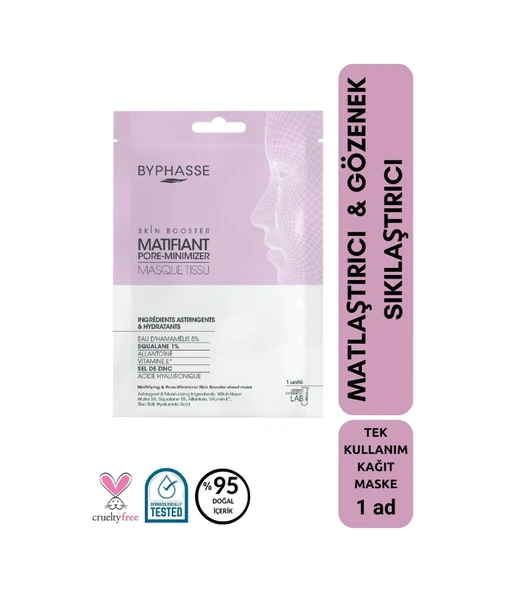 BYPHASSE Matlaştırıcı ve Gözenek Sıkılaştırıcı Skin Booster Kağıt Yüz Maskesi 1ad ürün görseli 1